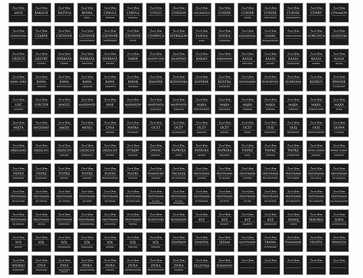 

Naklejki na przyprawy etykiety na słoiki 175 szt