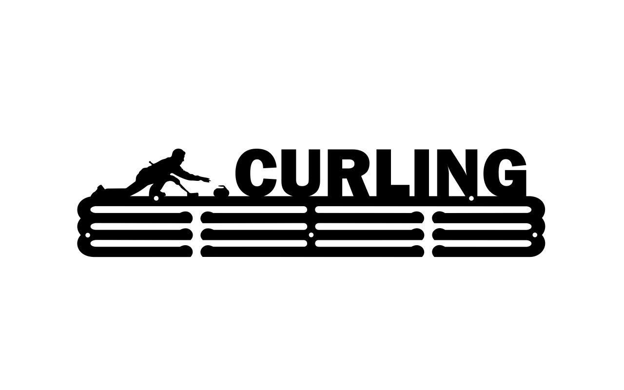 

Curling #4 Czarny Wieszak na medale 60cm Metalowy