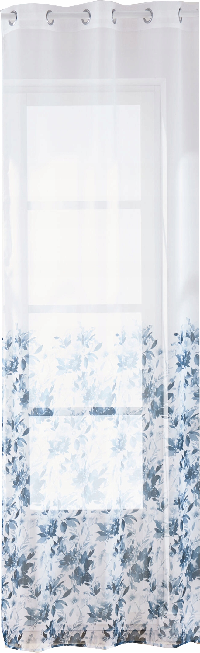 

Smukee Firana drukowana 137x250cm Niebieski Kwiaty