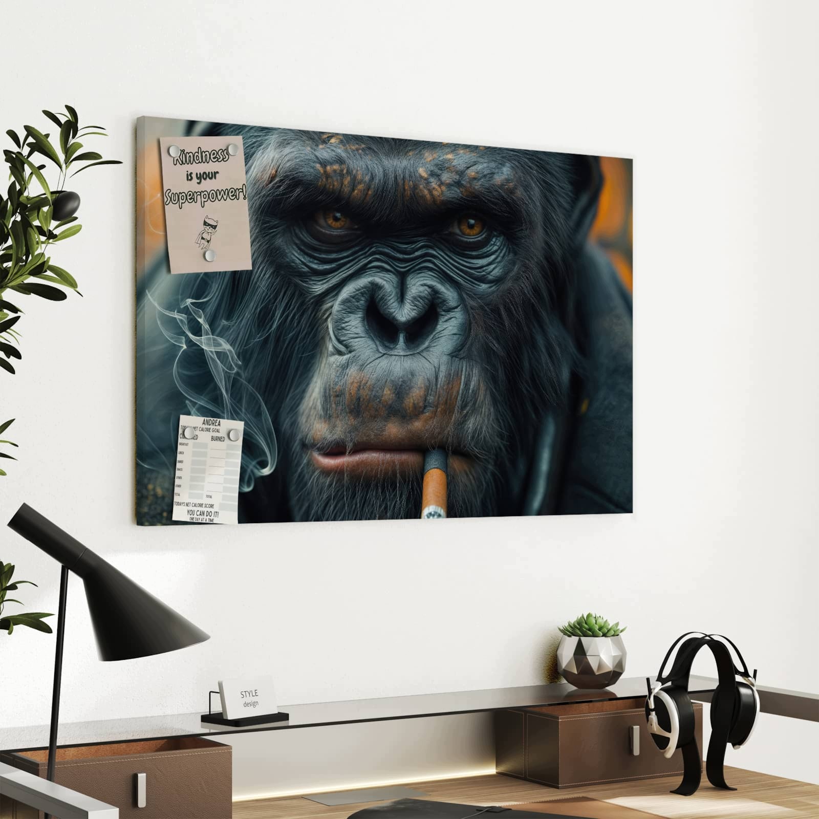 Magnetická tabule Kouřící Malpa 60 × 40 cm