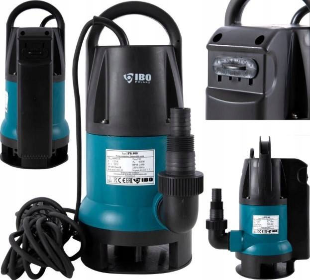 Pompa Zatapialna Ibo Ipk 400 400W Z Pływakiem 125l/min Do Deszczówki