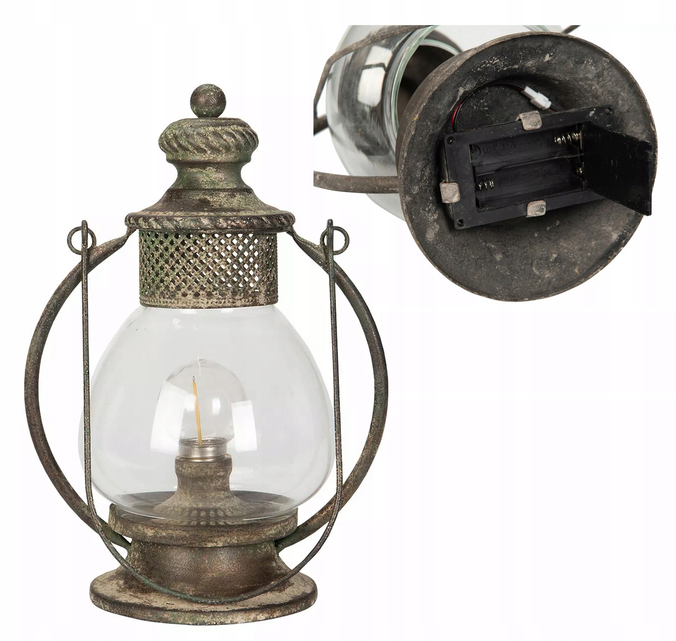 Led Lucerna Retro Kovová Skleněná Vánoční Lampa Do Obývacího Pokoje Domu