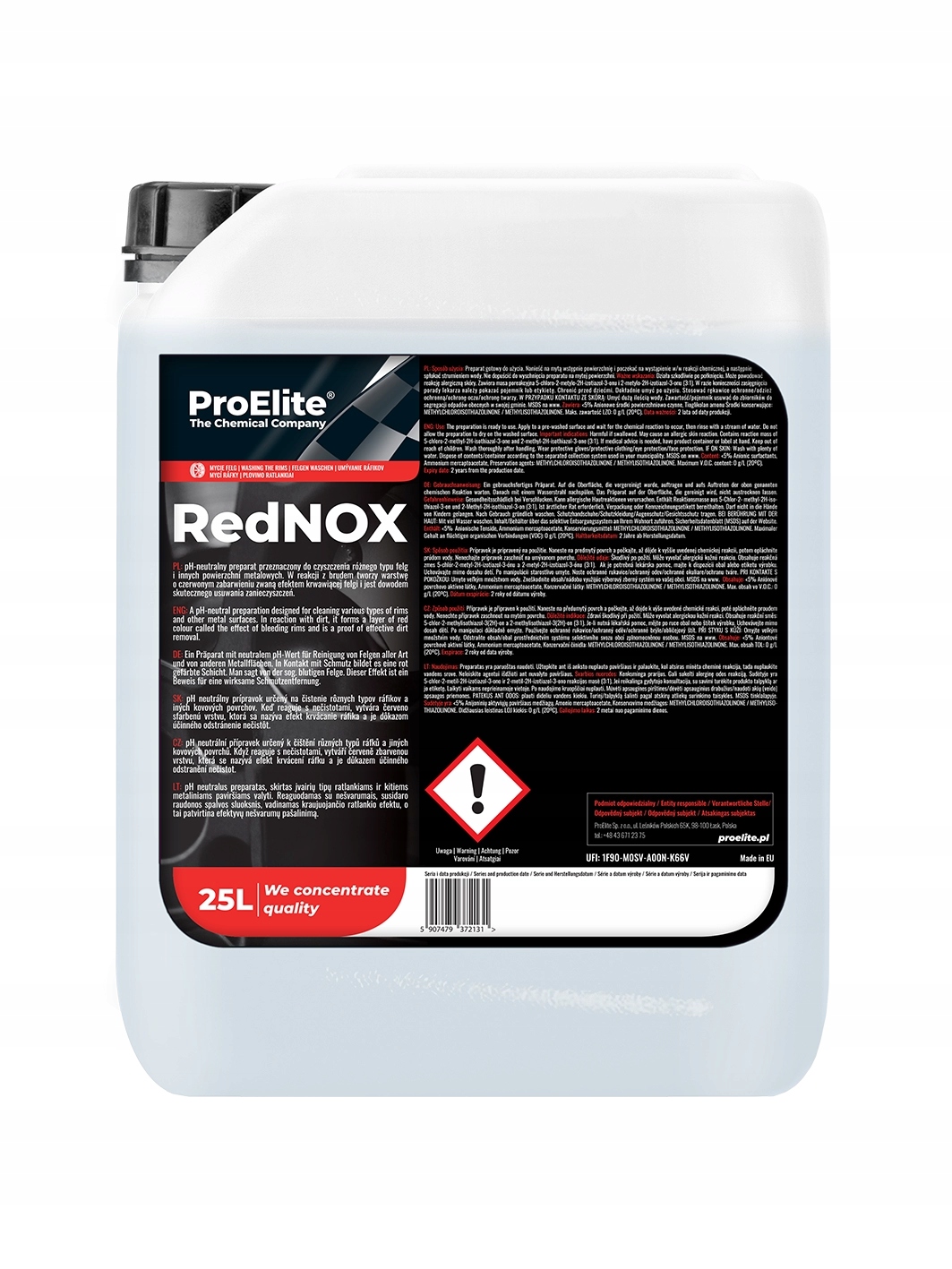 Pro Elite RedNOX 25L – wampir preparat do mycia felg, efekt krwawej felgi +