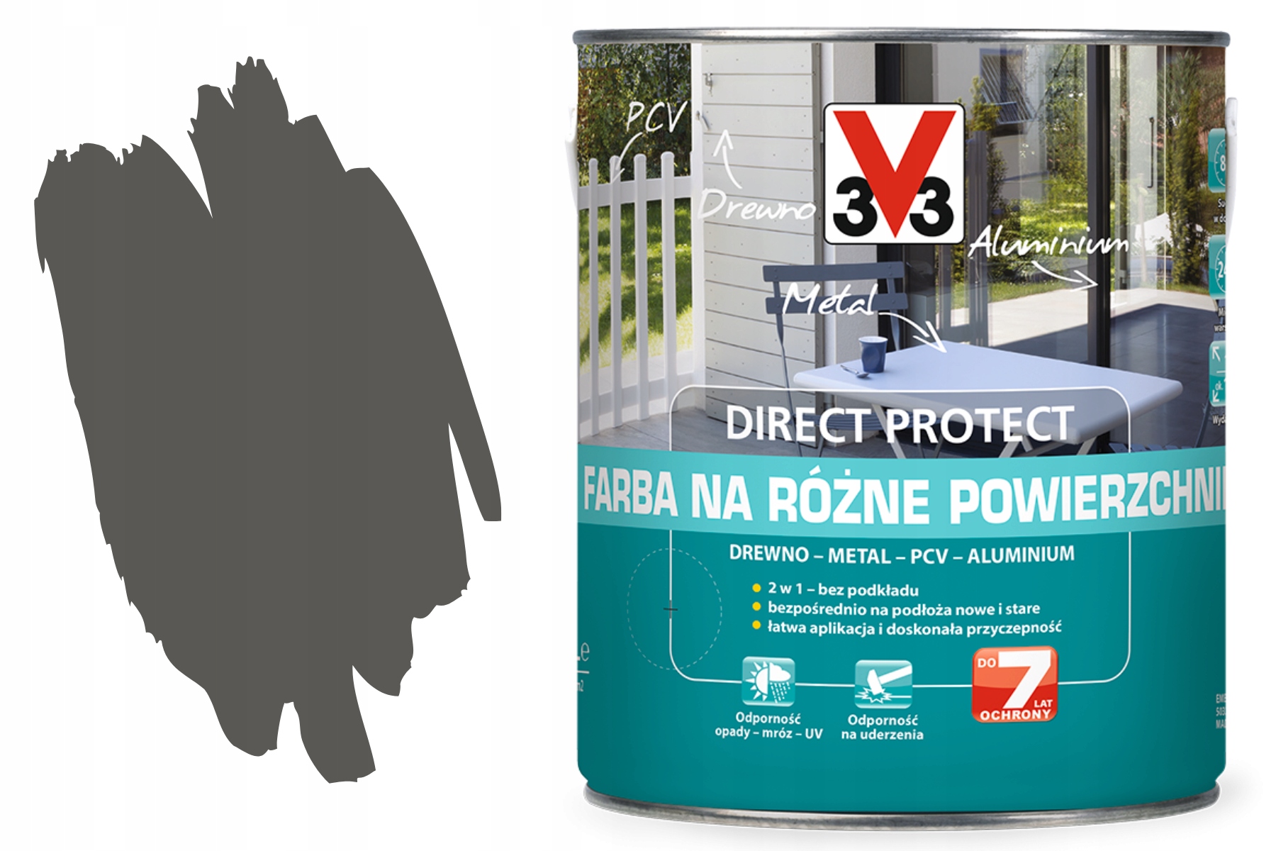 3V3 Farba Rôzne povrchy Direct Na Kov Drevo Antikorózna Hrdza 7016