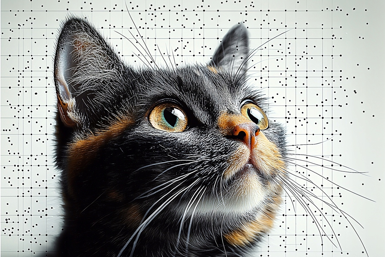 Obraz Na Plátně Canvas Portrét Zvíře Kočka Šikret Grafika Vzor 120x80