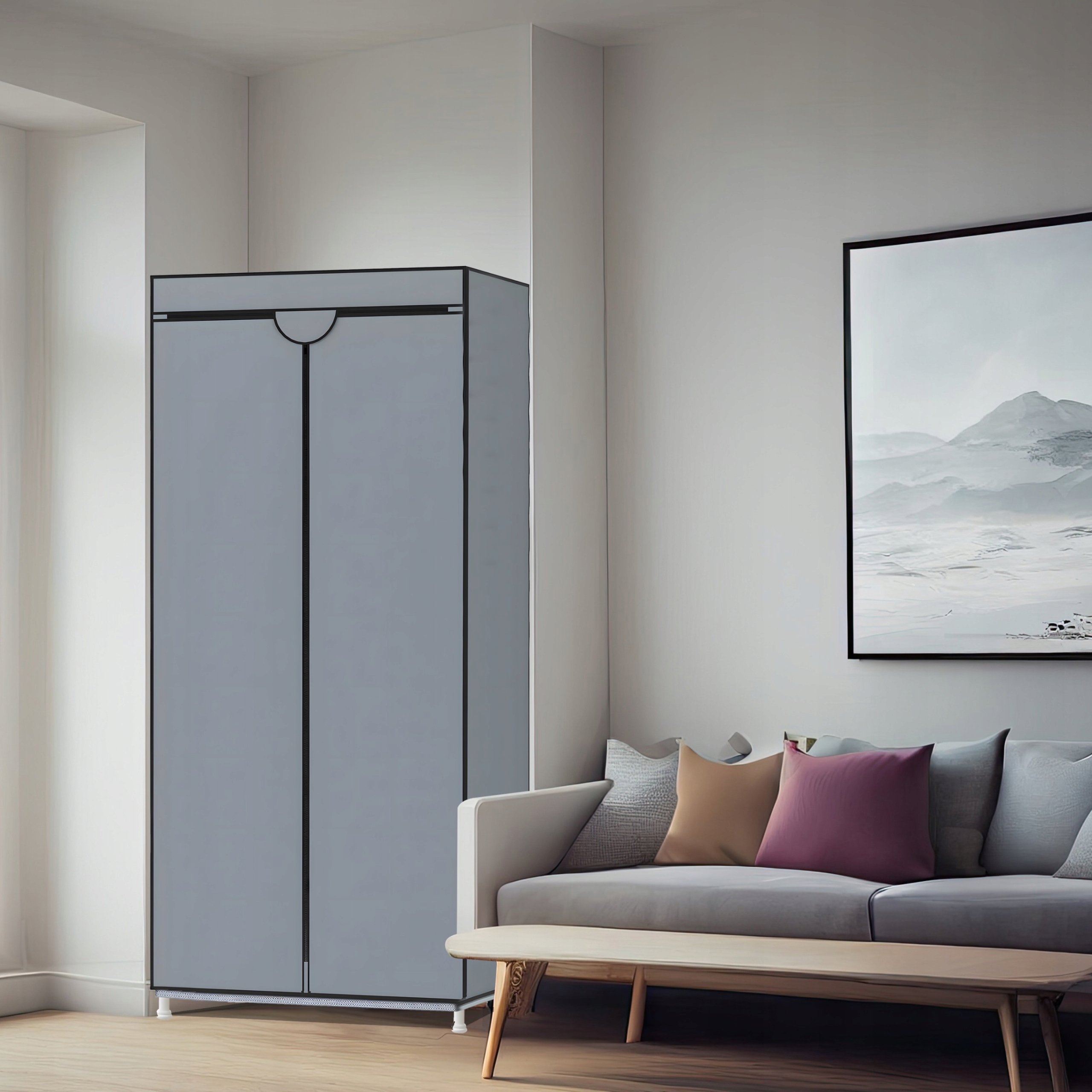 SZAFA MATERIAŁOWA TEKSTYLNA SKŁADANA GARDEROBA ORGANIZER NA UBRANIA PÓŁKA Marka Retoo