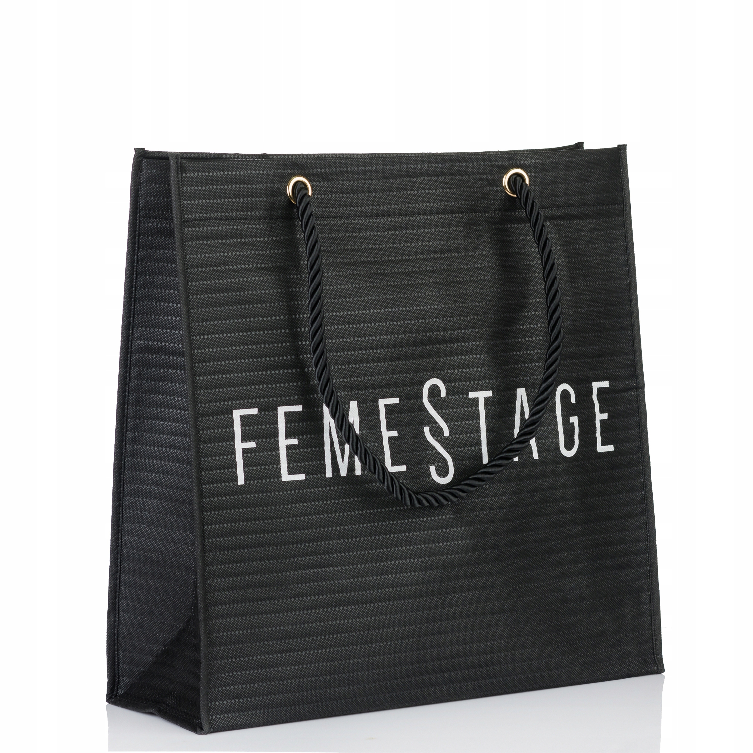 FEMESTAGE TORBA NA ZAKUPY Czarna MONNARI Duża POJEMNA A4 Model FEMESTAGE SHP0170-020 Torba na zakupy zakupowa