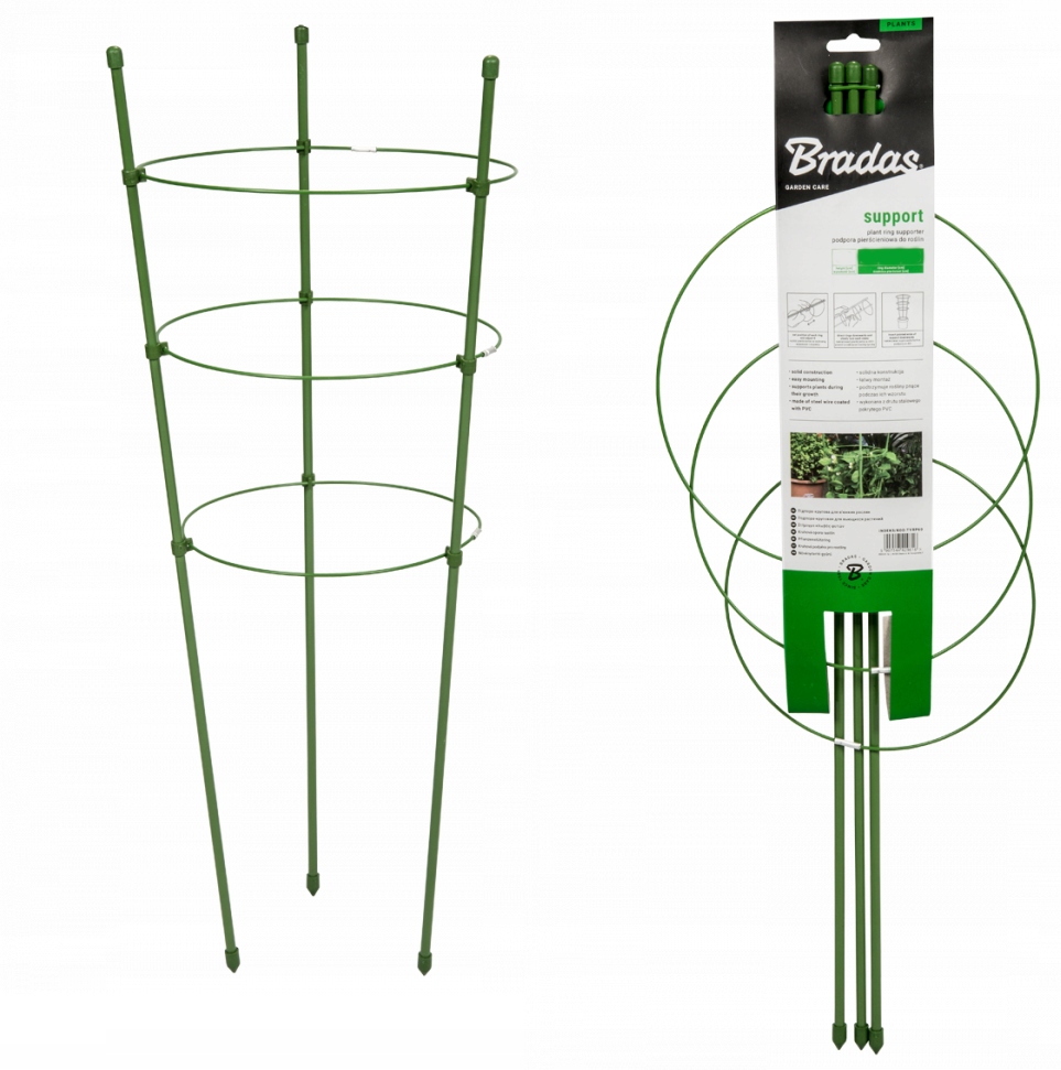 

Podpora pierścieniowa do roślin 90 cm zielona