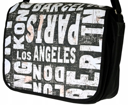 TORBA MŁODZIEŻOWA, STUDENCKA, SZKOLNA NA RAMIĘ, A4 Model KLA-D9 trójkąty