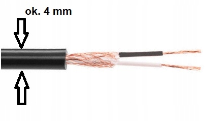 

Przewód Ekranowany Kabel Mikrofonowy Stereo 2 Żyły