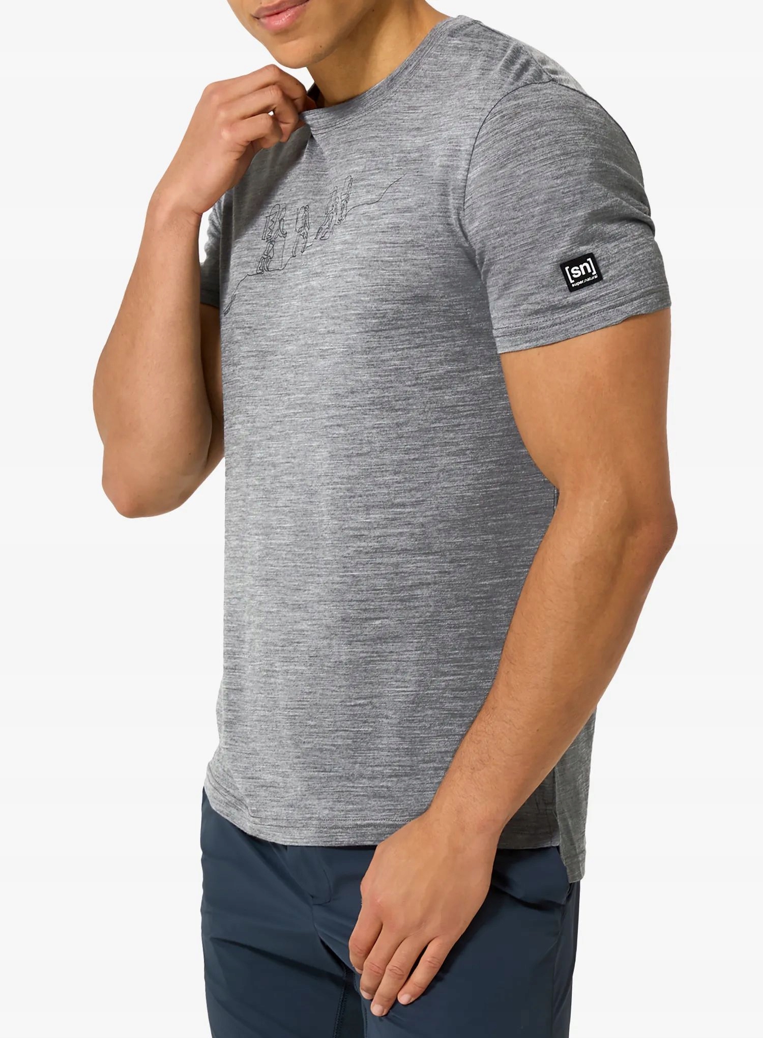 Tričko s potiskem Super.natural Hiking Tee c.mere grey mel S
