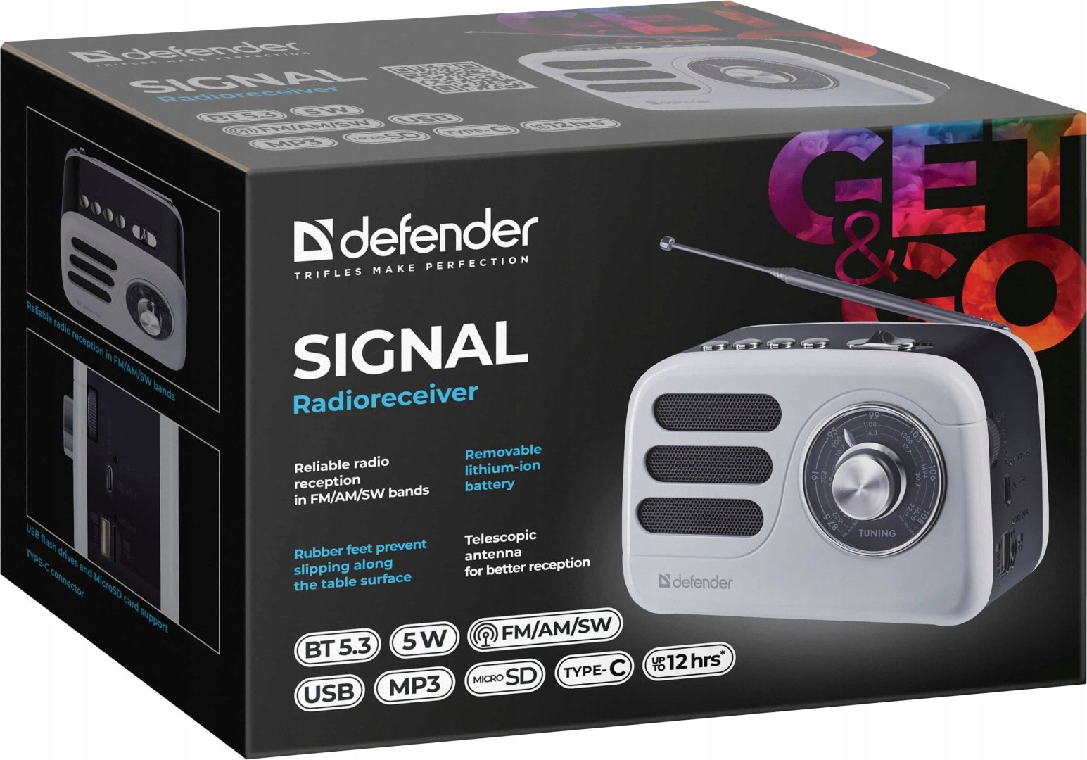 GŁOŚNIK DEFENDER SIGNAL RADIOODBIORNIK BLUETOOTH 5W — 21