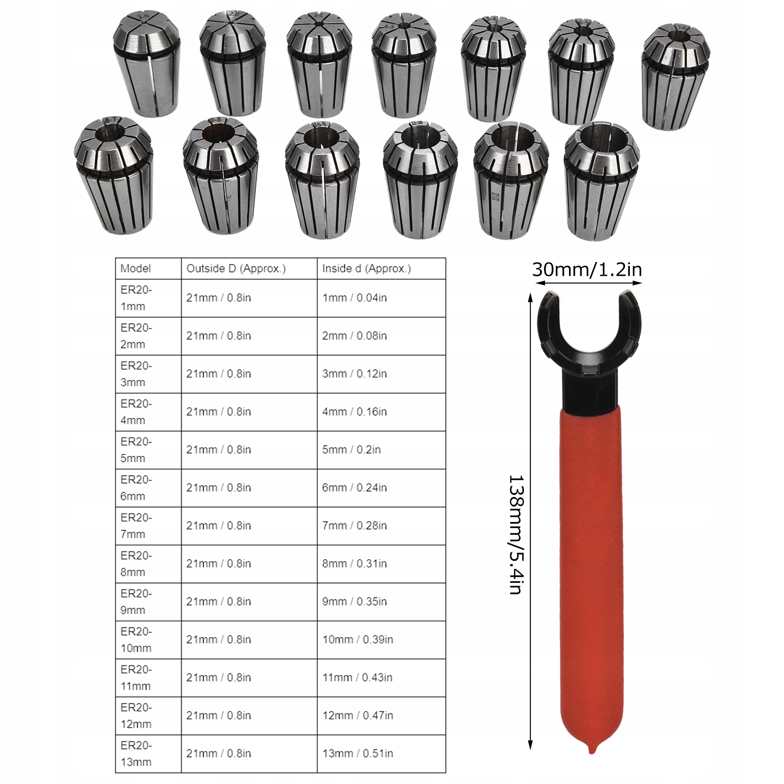 TULEJA ZACISKOWA ER20 TULEJKA PRECYZYJNA CNC Rodzaj inna