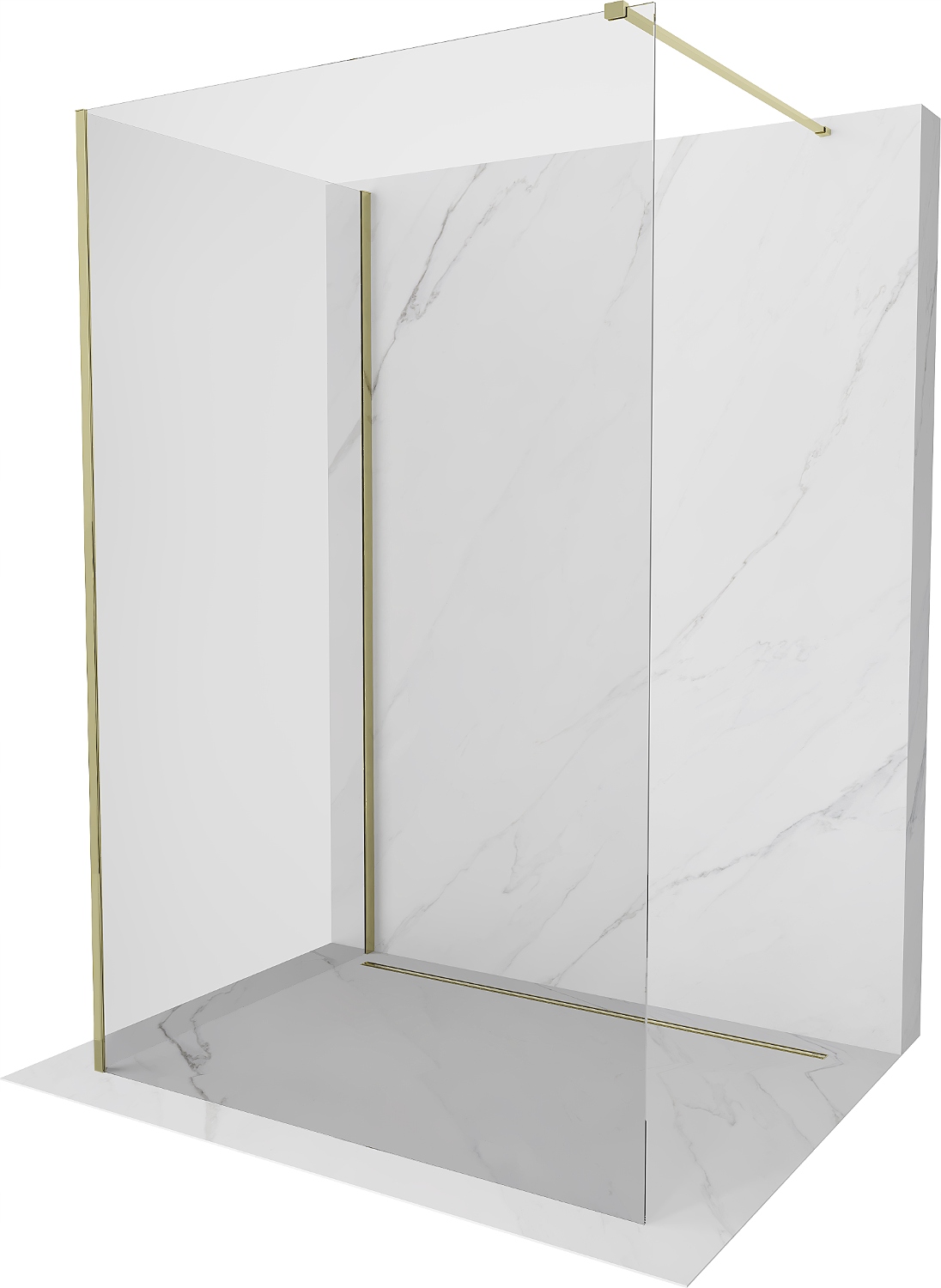 Ścianka szyba prysznicowa 105x90 Walk In Mexen Kioto 8 mm EasyClean złota