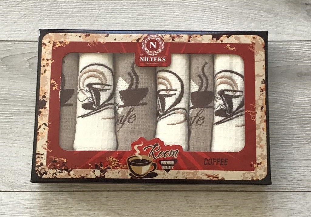 

Komplet Ścierek Kuchennych Haftowanych 6szt Coffee