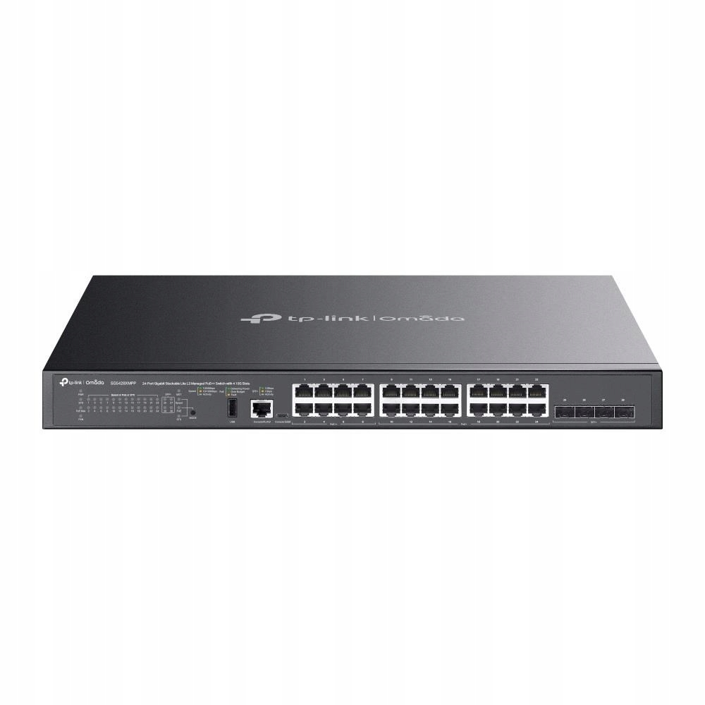 Omada 24-Port Gigabit Stackable Lite L3 Managed PoE++ Switch with 4 10G…