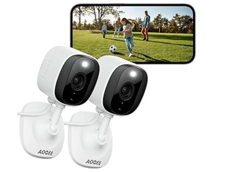 2K Kamera Venkovní/Vnitřní pro Děti, Zvířata, Nahrávání, Vodotěsná 2 ks