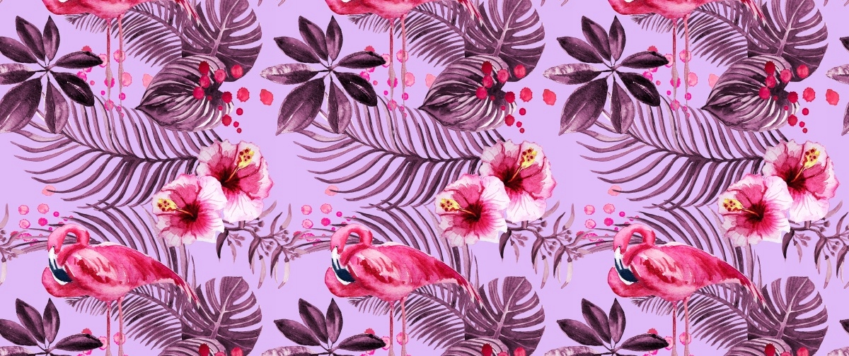

Fototapeta Flizelinowa Flamingi Liście - 250x104
