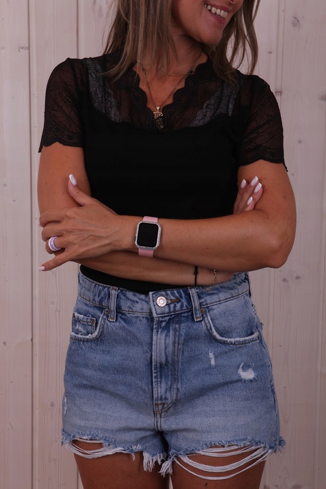 BLUZKA PRZÓD OZDOBNA KORONKA DEKOLT KOLORY * S/M Materiał dominujący bawełna