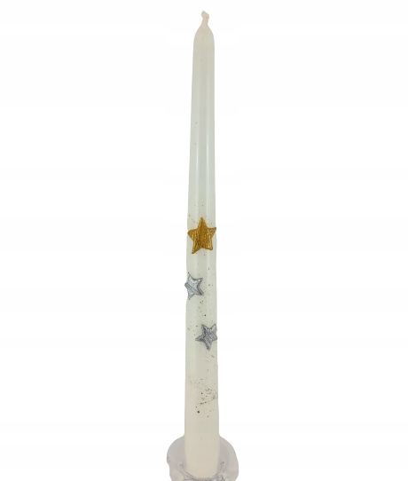 

Świeca Biała Długa 29CM Gwiazdki Święta
