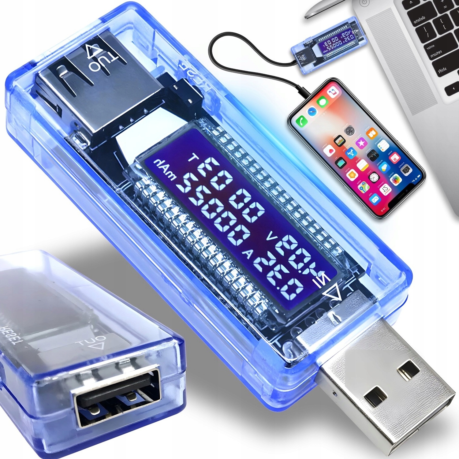 Woltomierz cyfrowy RETOO woltomierz cyfrowy miernik amperomierz tester USB