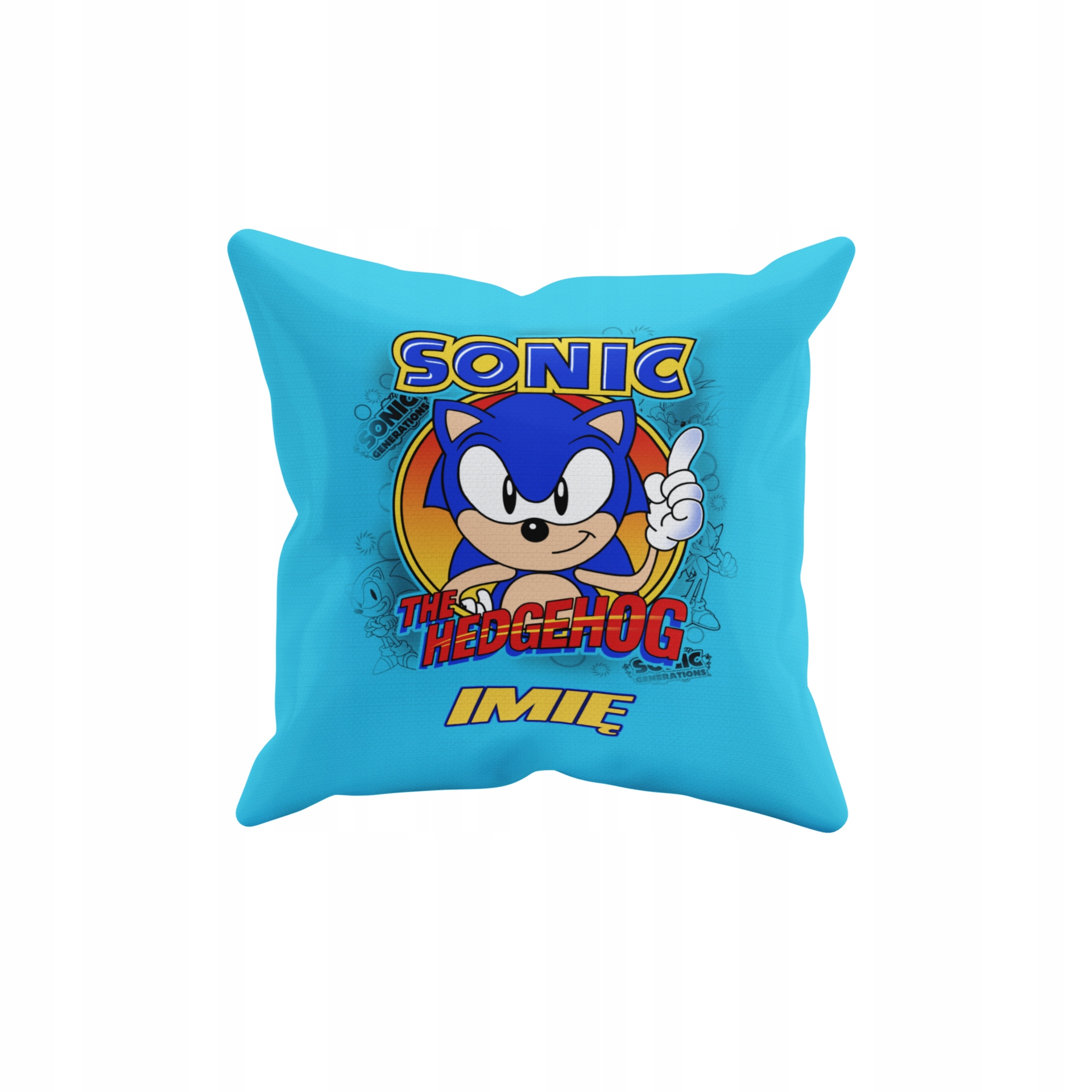 POSZEWKA NA PODUSZKĘ JAŚKA DO PRZEDSZKOLA SONIC JEŻYK + IMIĘ GRATIS Waga produktu z opakowaniem jednostkowym 0.5 kg
