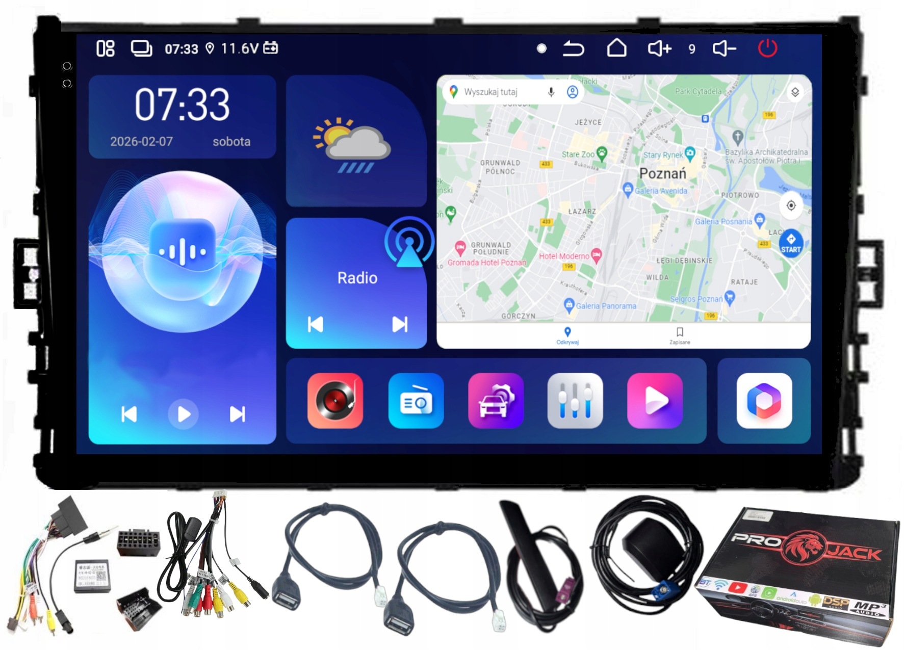 Rádio Navigácia Carplay Gps Android Vw T6 2017-2022 6GB 128GB Sim