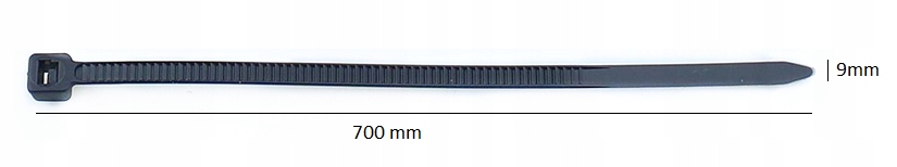 100 x CZARNE OPASKI ZACISKOWE TRYTKI 9 x 700 mm Producent code brak