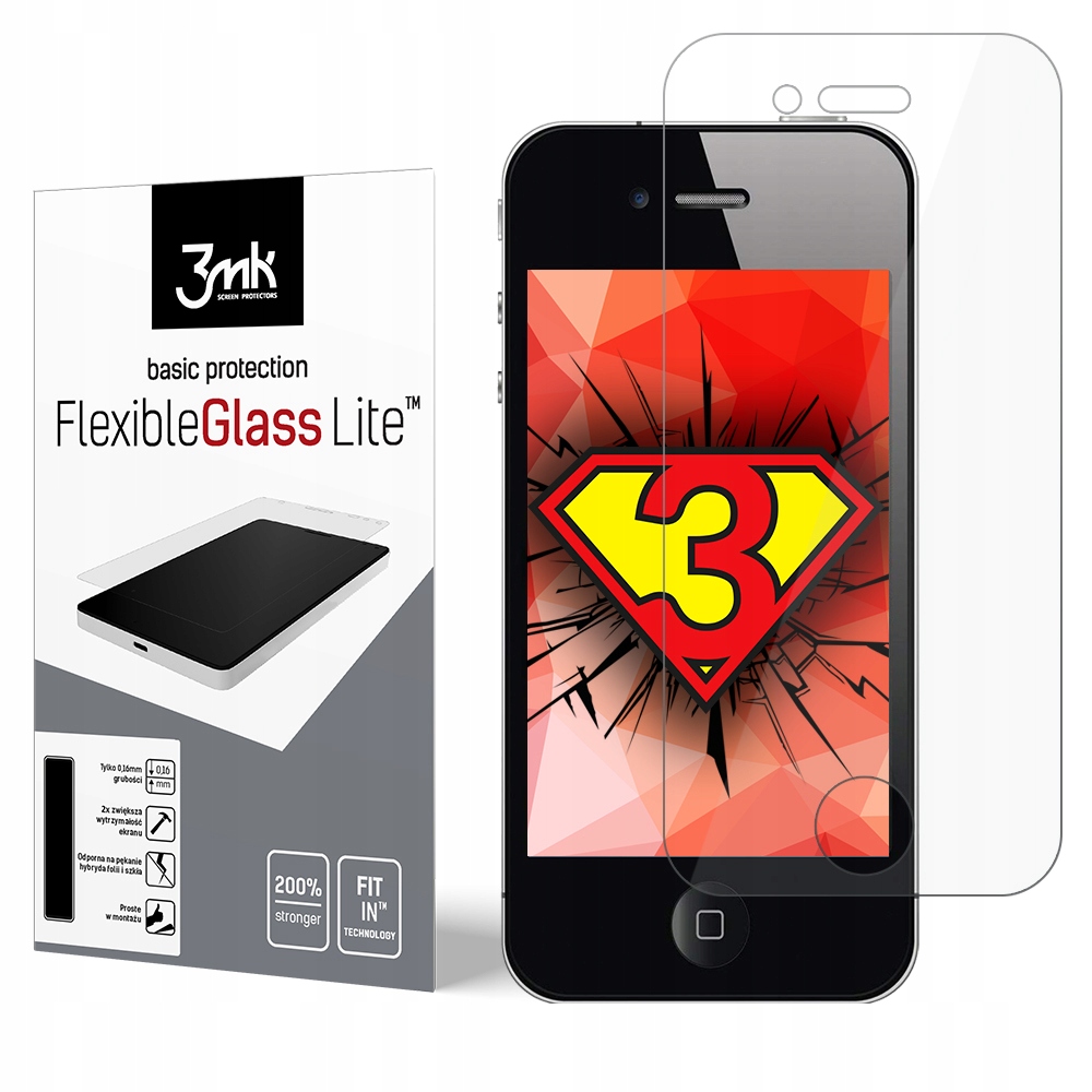 

Szkło niepękająca ochronna 3mk Apple iPhone 4 / 4S