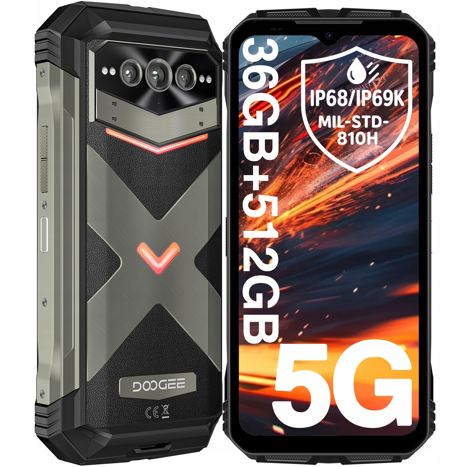 Vojenský pancéřový smartphone Doogee Vmaxplus 16/512GB 5G 22000mAh Dual Sim