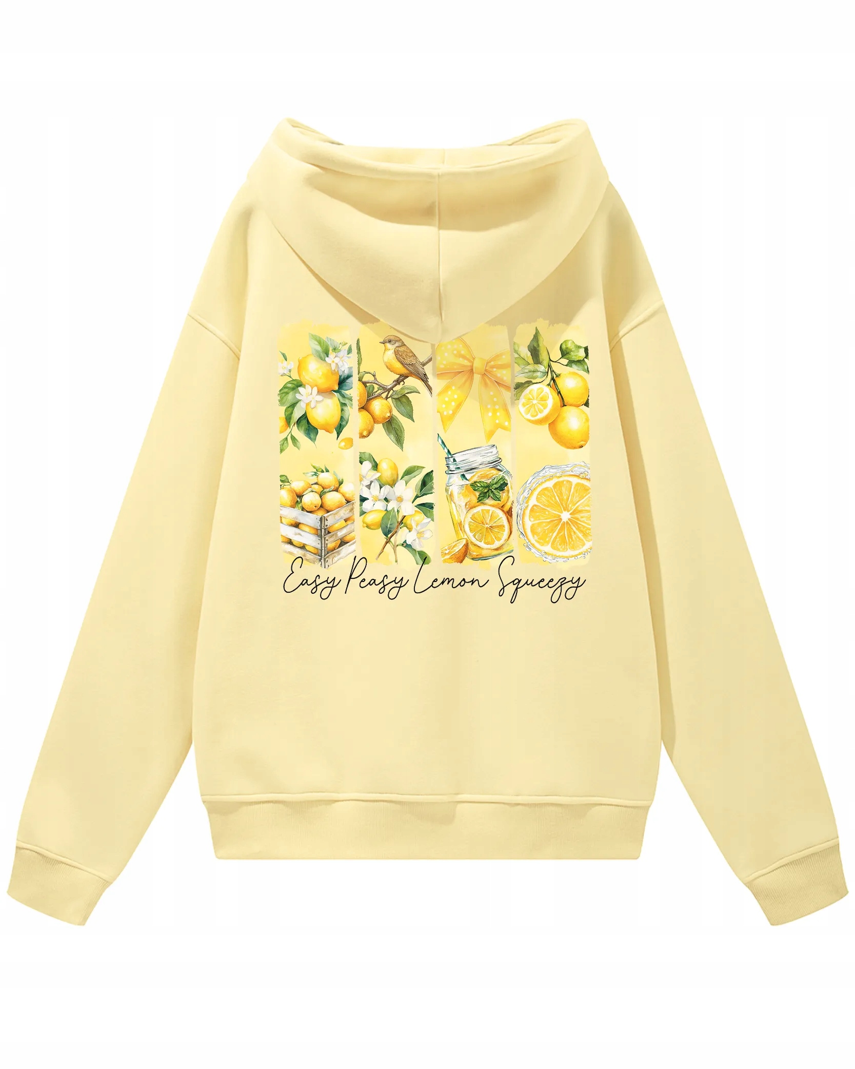 Oversize mikina s kapucí Easy Peasy Lemon Squeezy Citron Vanilková XXL