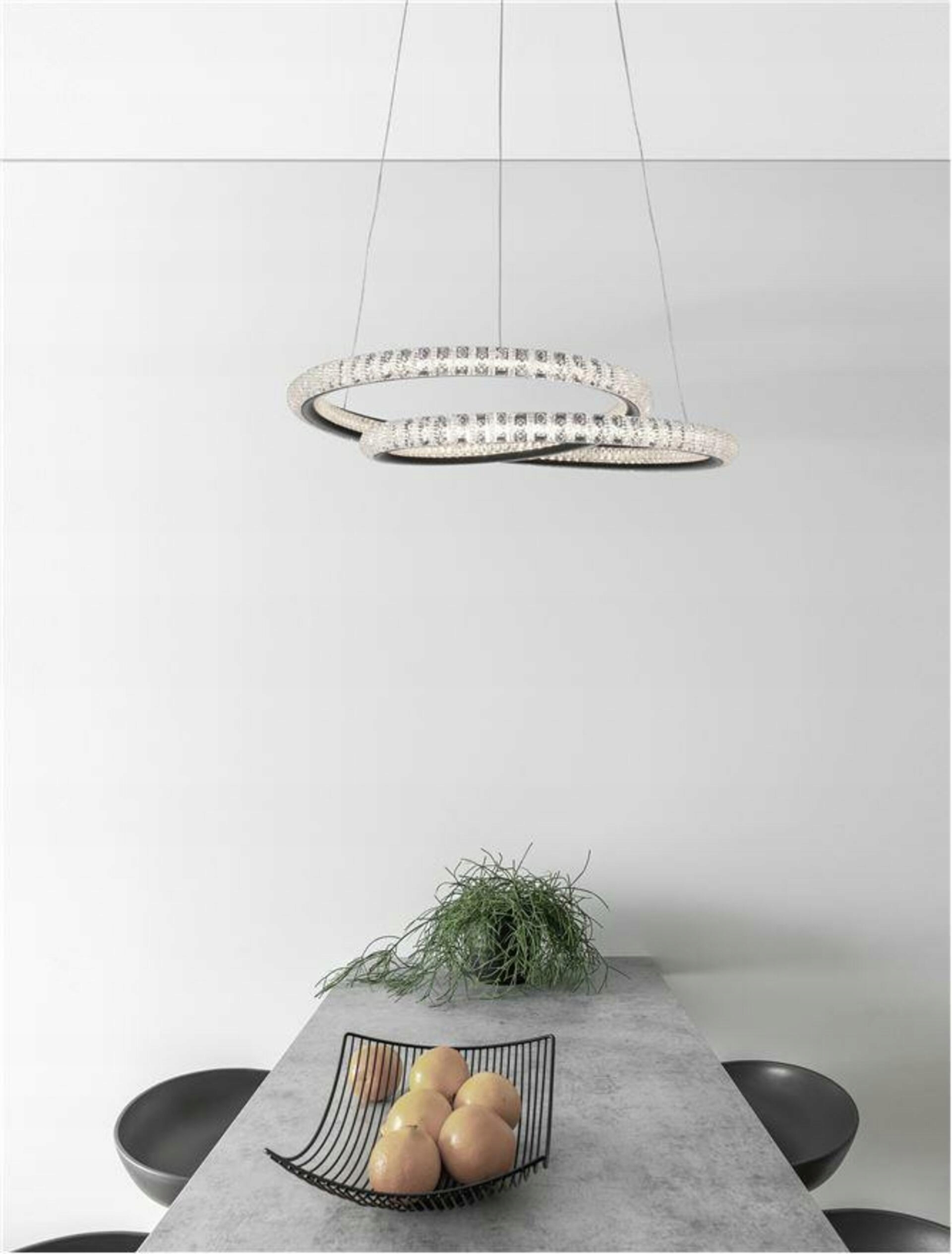 Nova Luce závěsné svítidlo Ginevra černý hliník a akryl Led 45W 230V 3000K