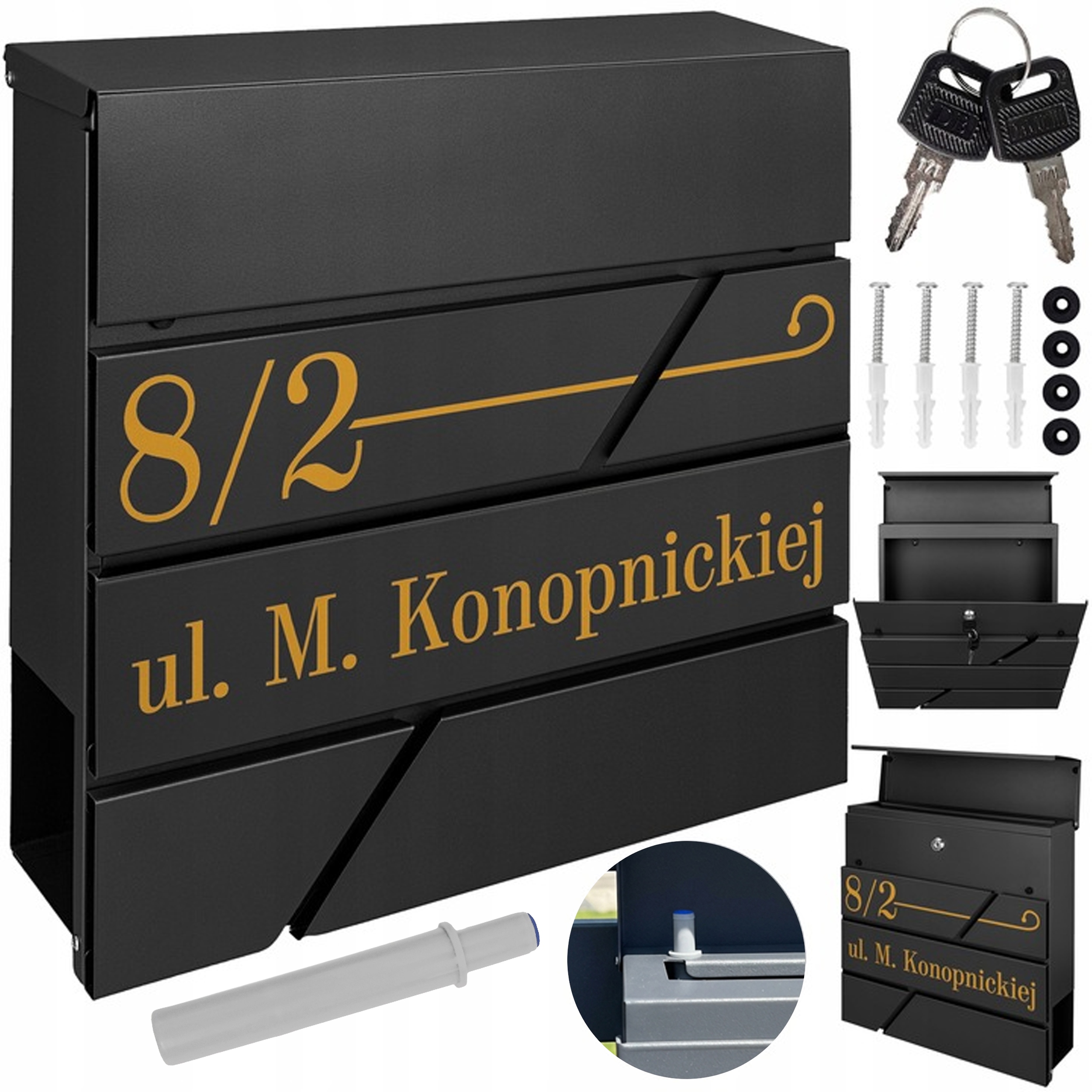 Poštovní Schránka A Noviny, Černá Zlatý Vzor