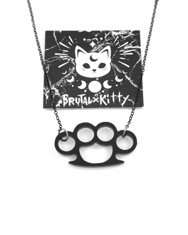 wisiorek CZARNY KASTET pastel goth soft grunge scene emo core 062 Marka Inna marka