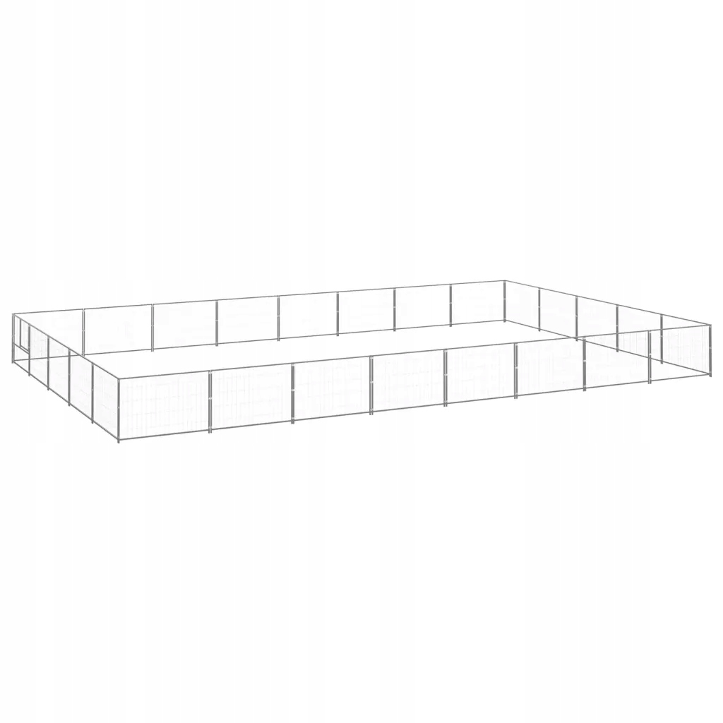 Levně Kotec pro psa, stříbrná, 40 m², ocelová