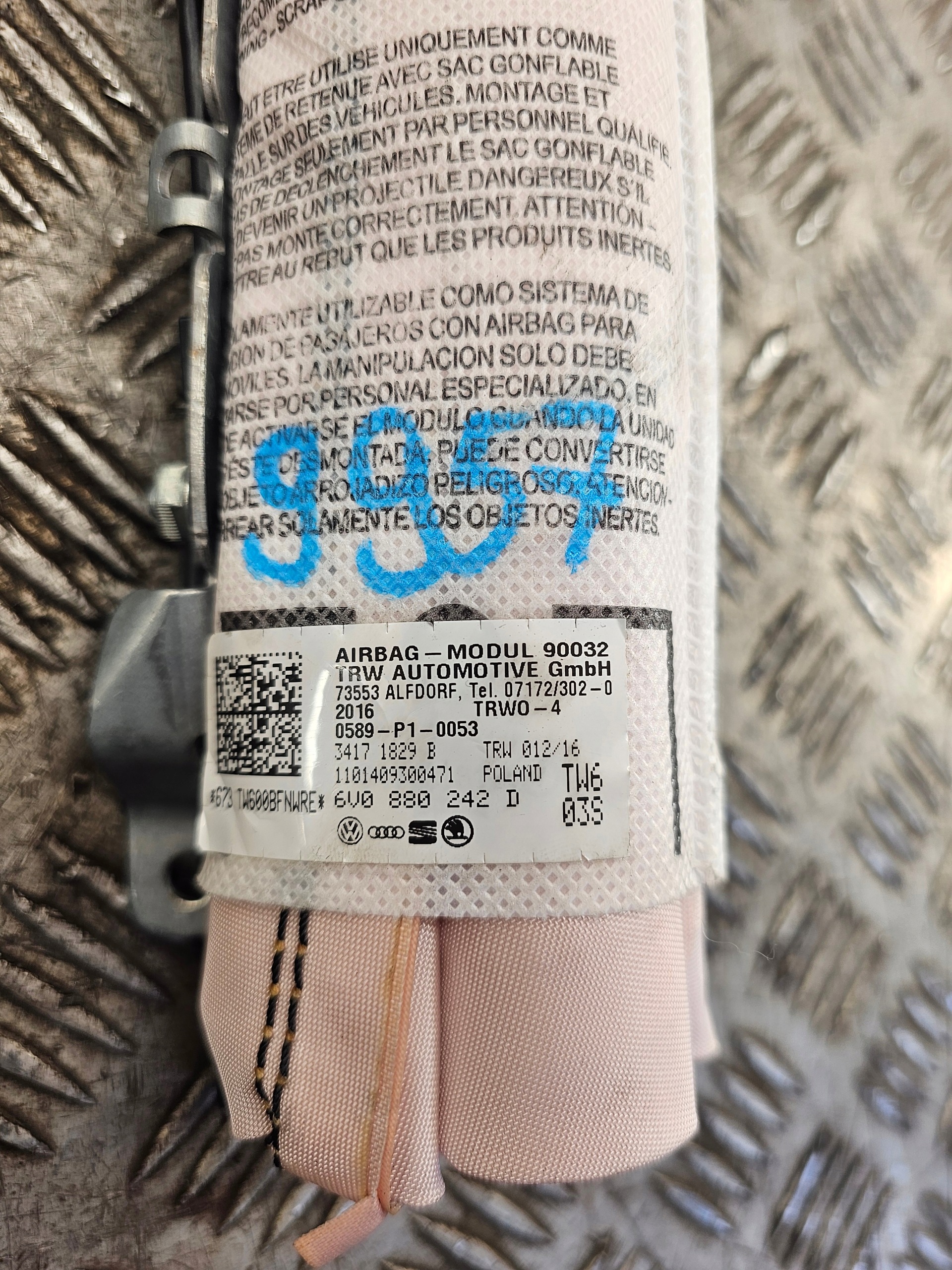 seat airbag right SKODA FABIA III 6V0880242D
