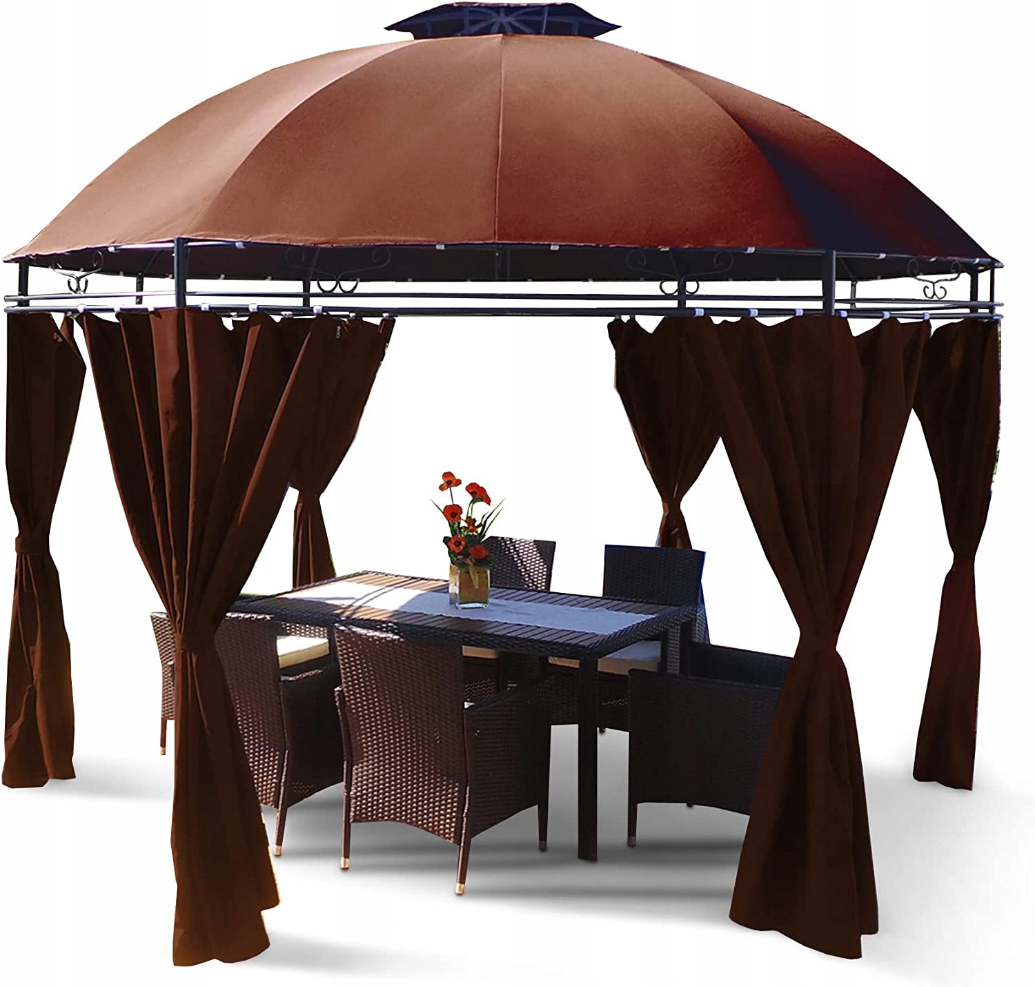 Lavo Pavilón Záhradný Stan Ø 350 Hnedý