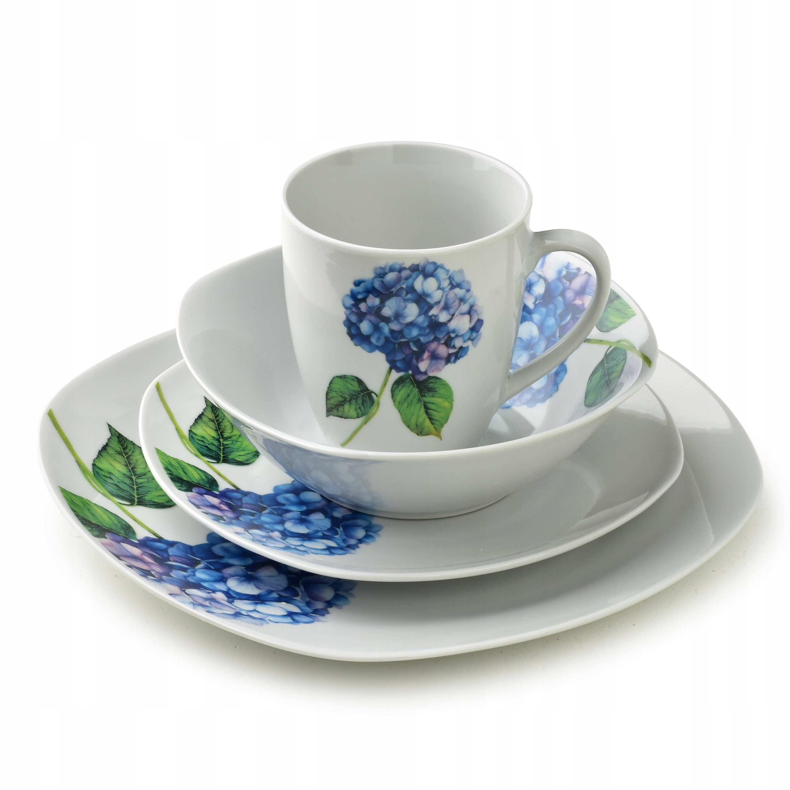 Porcelánový obedový komplet Mondex Lea Purple 25,5 cm, fialový, 16 ks