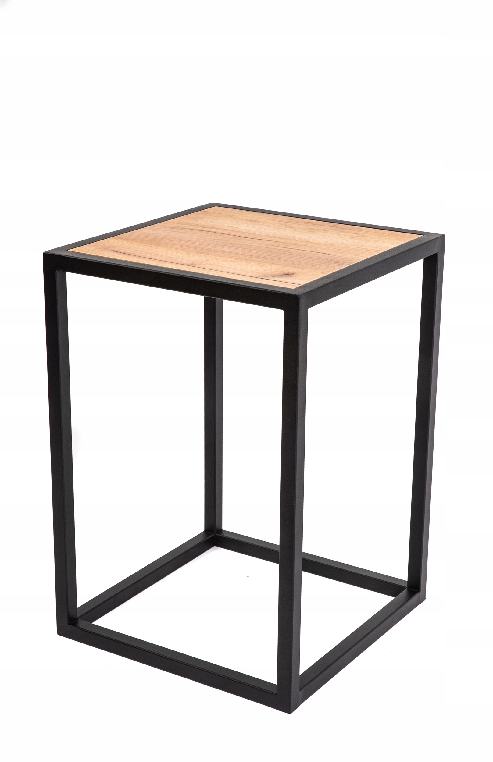 Kávový Stolek Loft Lavice do obývacího pokoje Dřevěný Noční Dub 35 X 35 X 50 CM Černá