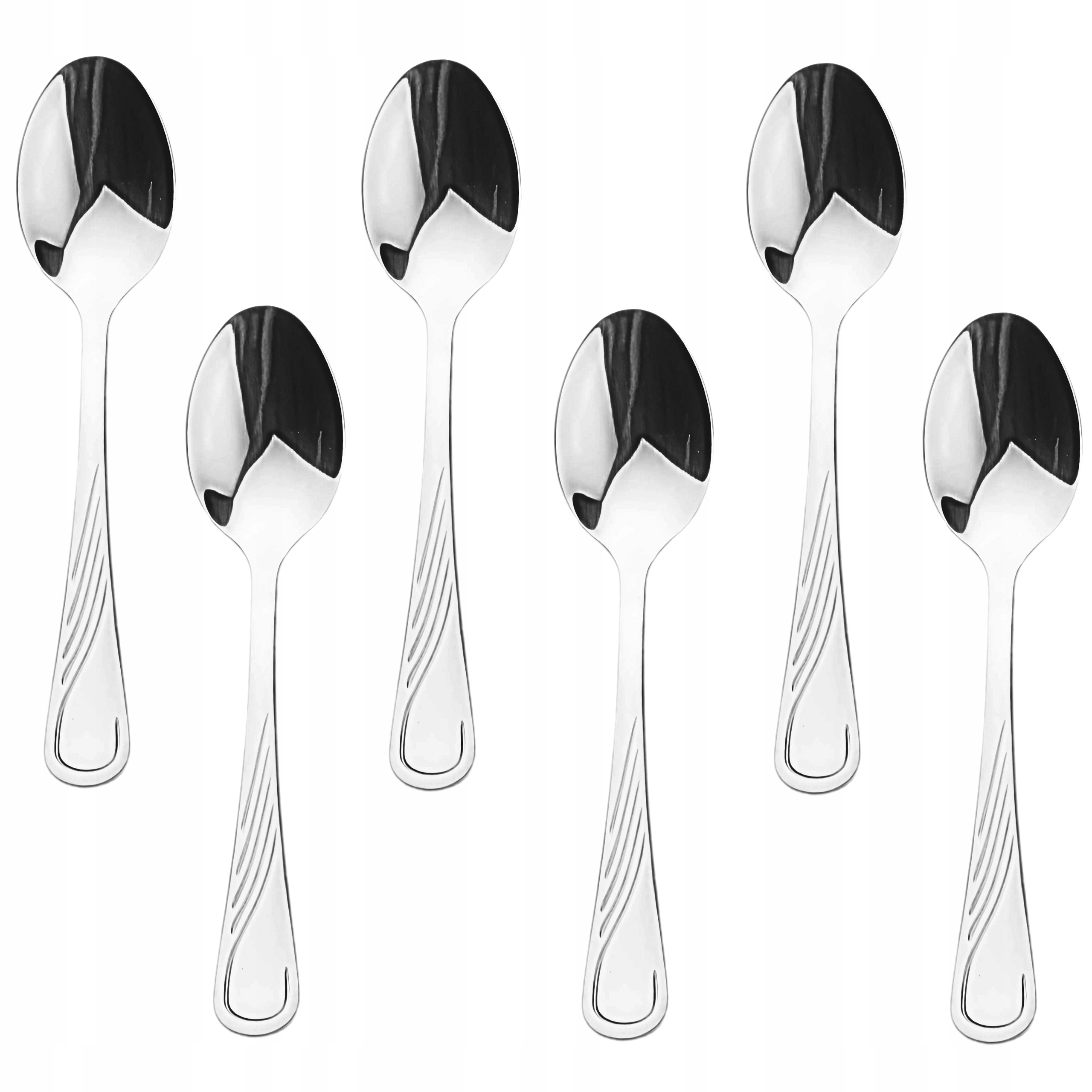 ŁYŻECZKI do HERBATY KAWY ŁYŻECZKI ZESTAW 6SZT STAL NIERDZEWNA +PUDEŁKO Liczba osób 6