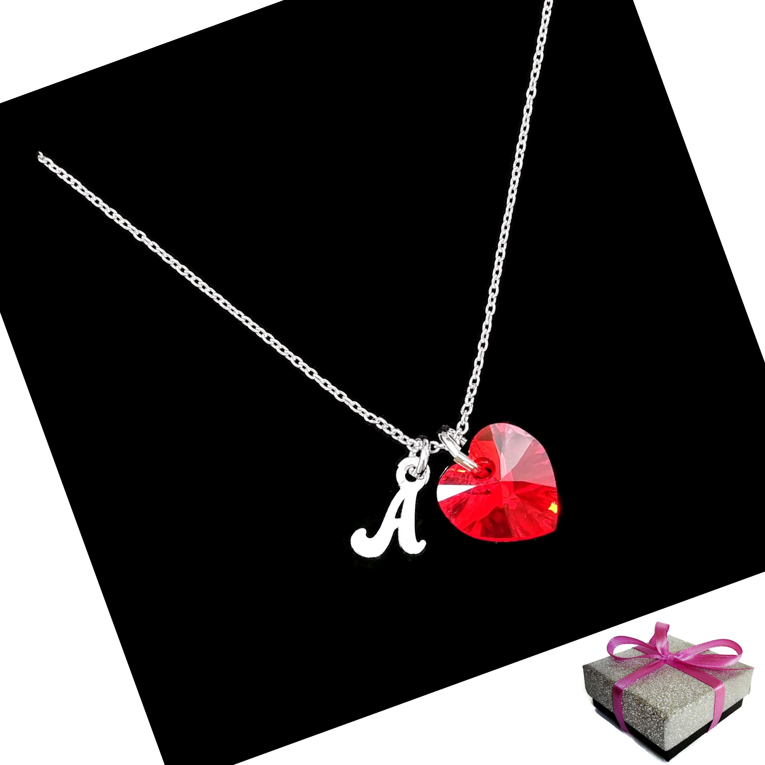 

Naszyjnik Literka A Serce Swarovski Srebro Prezent
