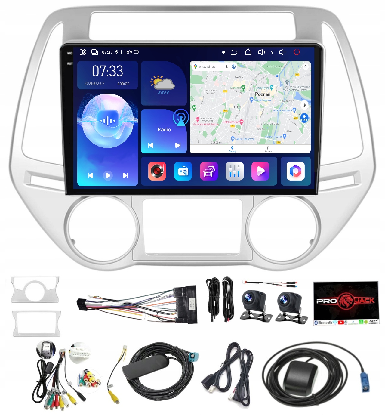 Rádio Navigace Hyundai I20 2012-2014 Carplay Android Auto 6GB 128GB Sim