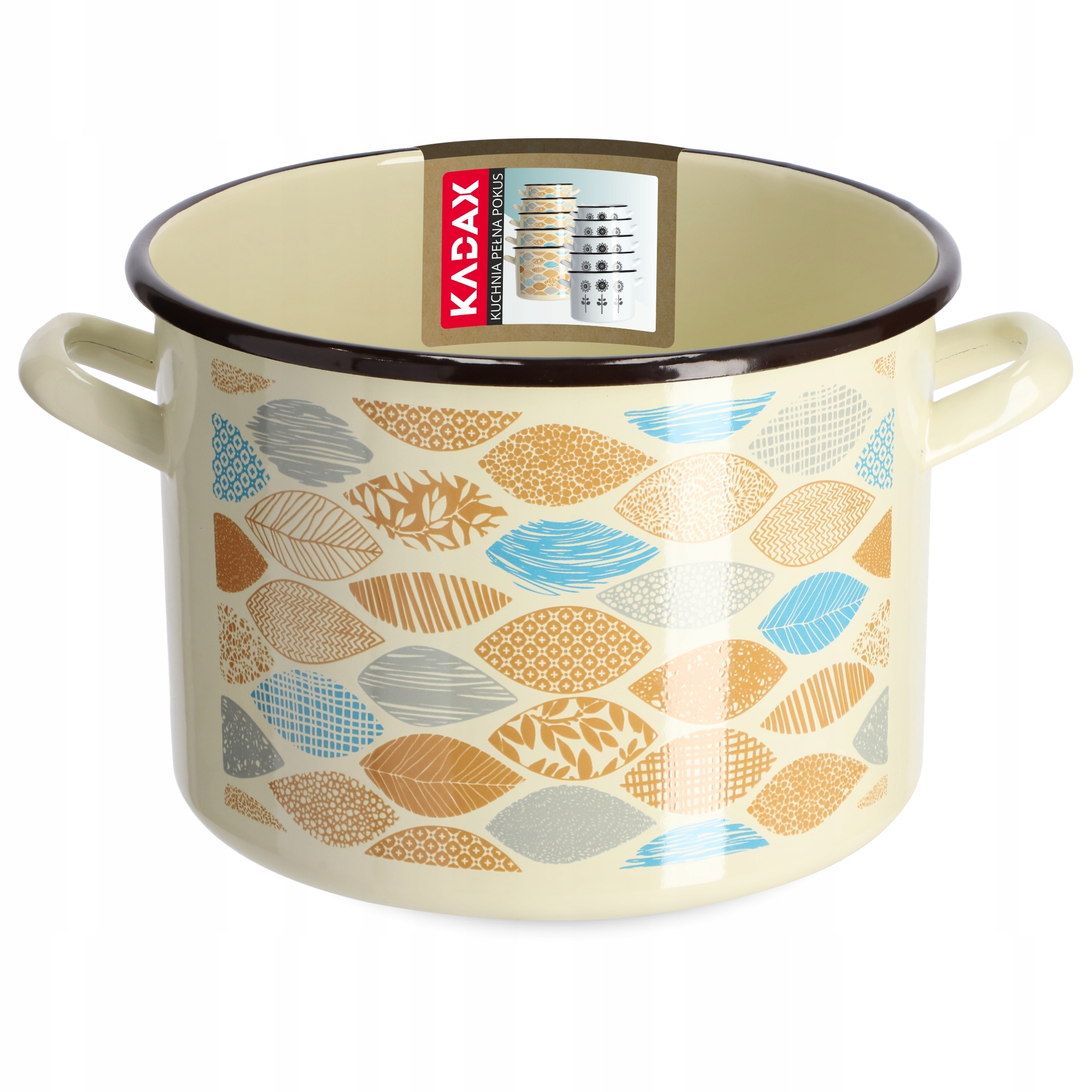 

Garnek Emaliowany Solidny Wysoki Duży 22cm 6L