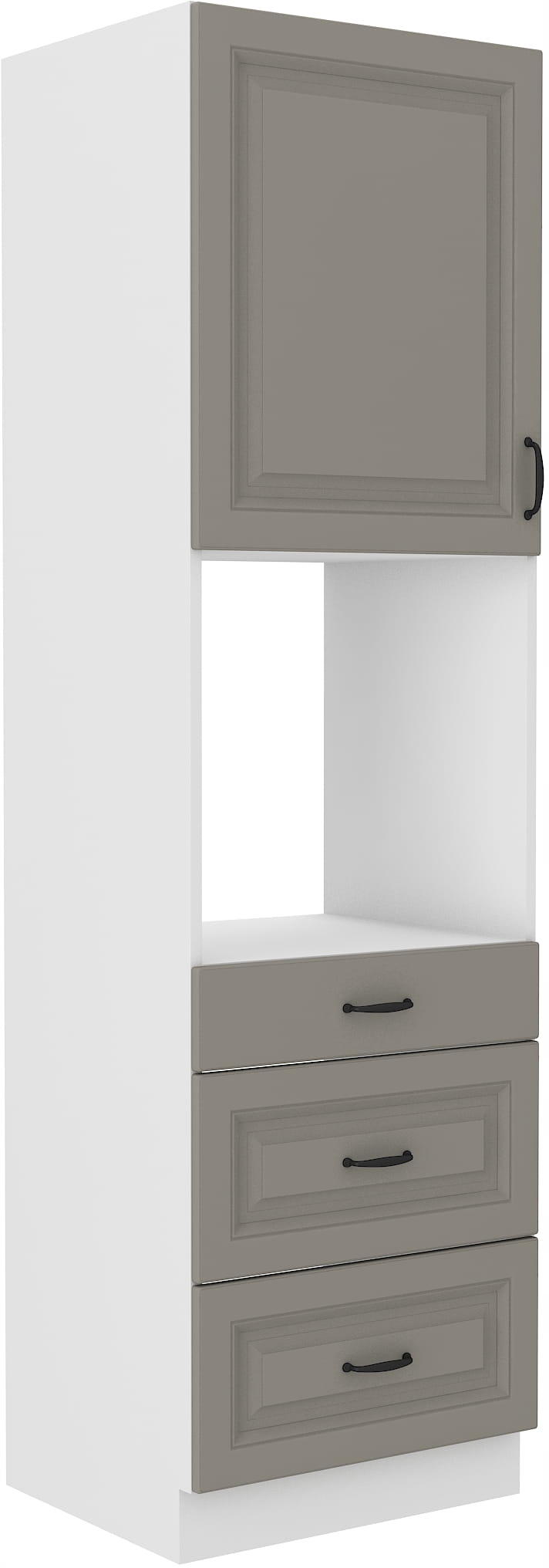 Vysoká Kuchyňská Skříňka 60X210 Stilo Šedá Bílá