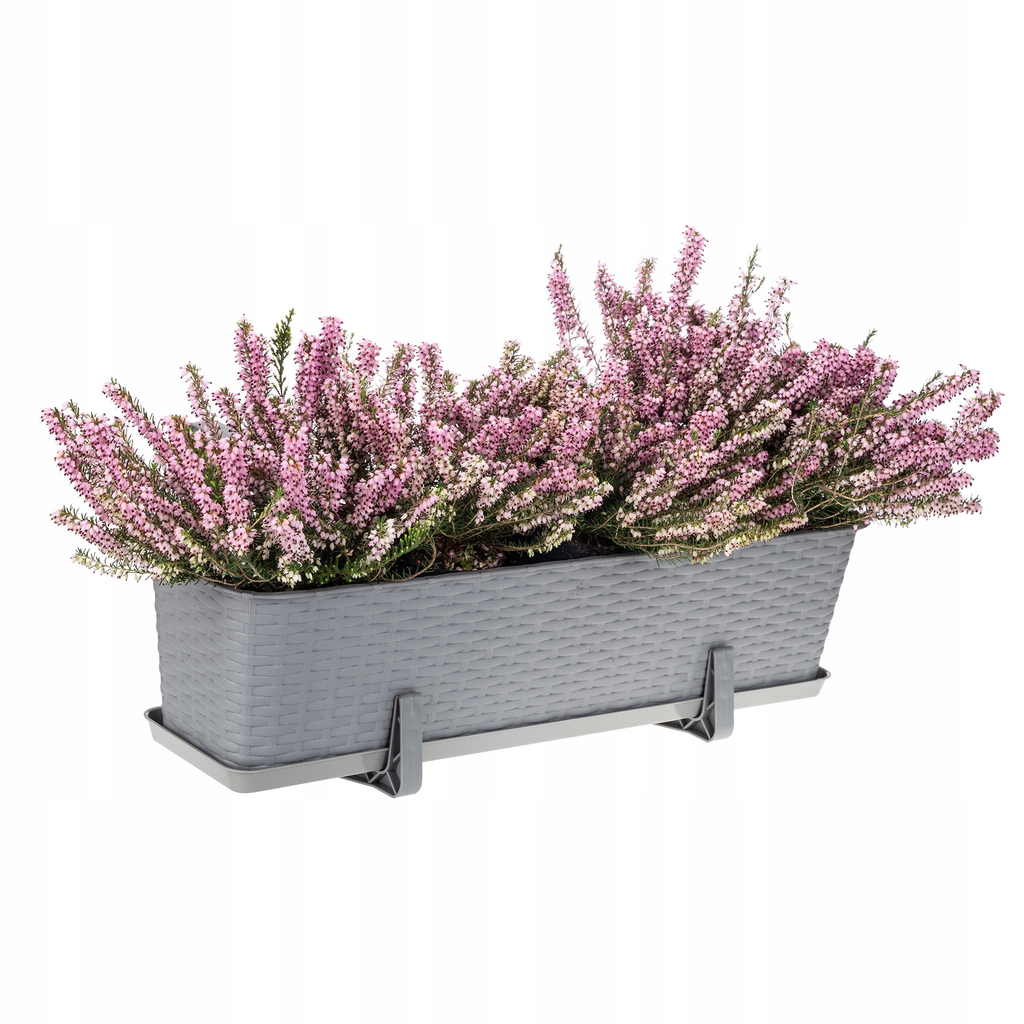 PODSTAWKA POD DONICZKĘ SKRZYNKĘ BALKONOWĄ RATTAN PROSTOKĄT 40CM BRĄZ Długość 40 cm