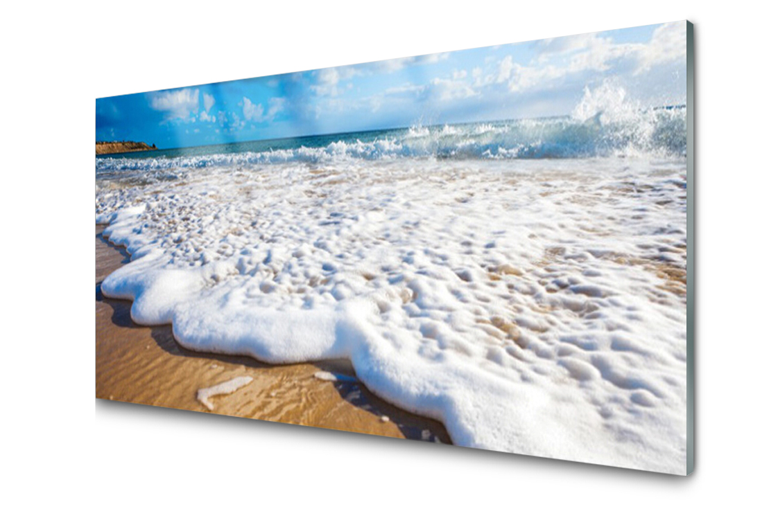 

Panel szklany ścienny Plaża Morze 140x70 + Klej