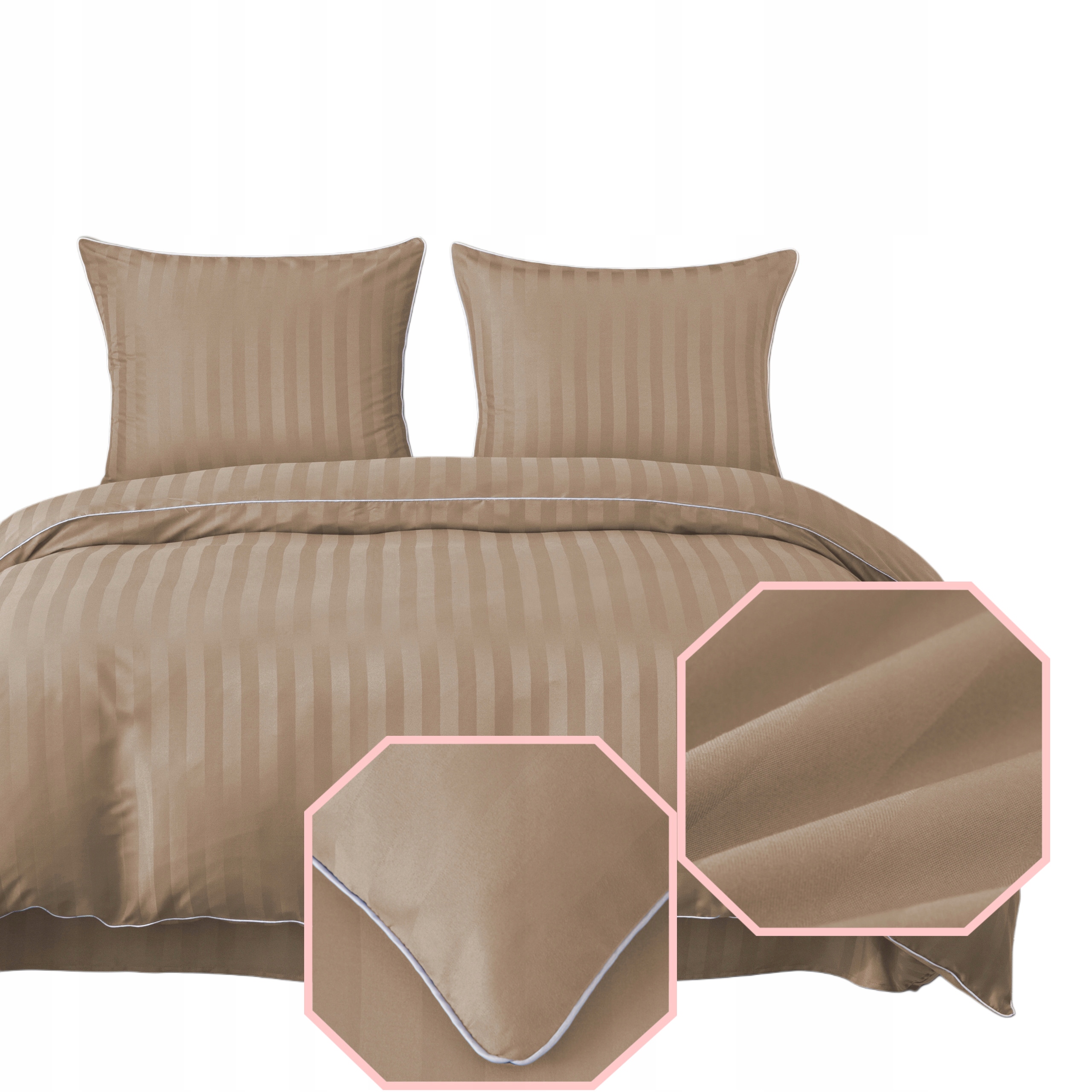 Povlečení z Adamašku 160x200 Světle Béžové, Styl, Měkké do ložnice Elegantní