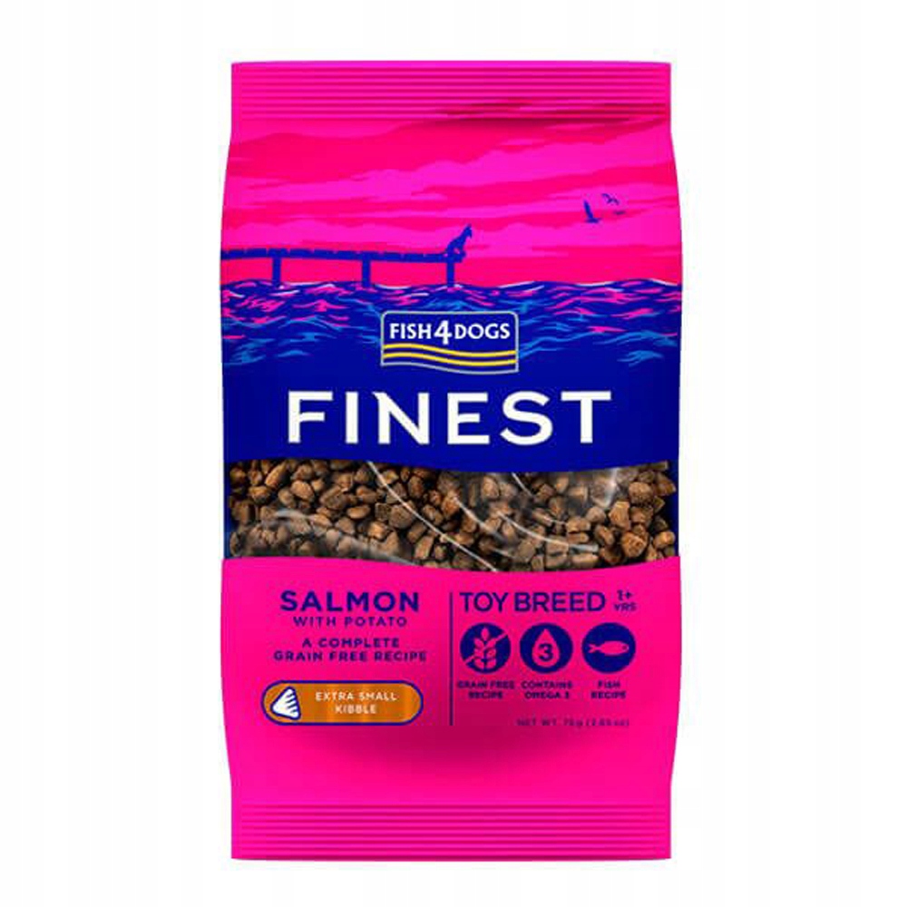 Levně FISH4DOGS Granule pro psy extra malé Finest losos s bramborami 1,5 kg, 1+