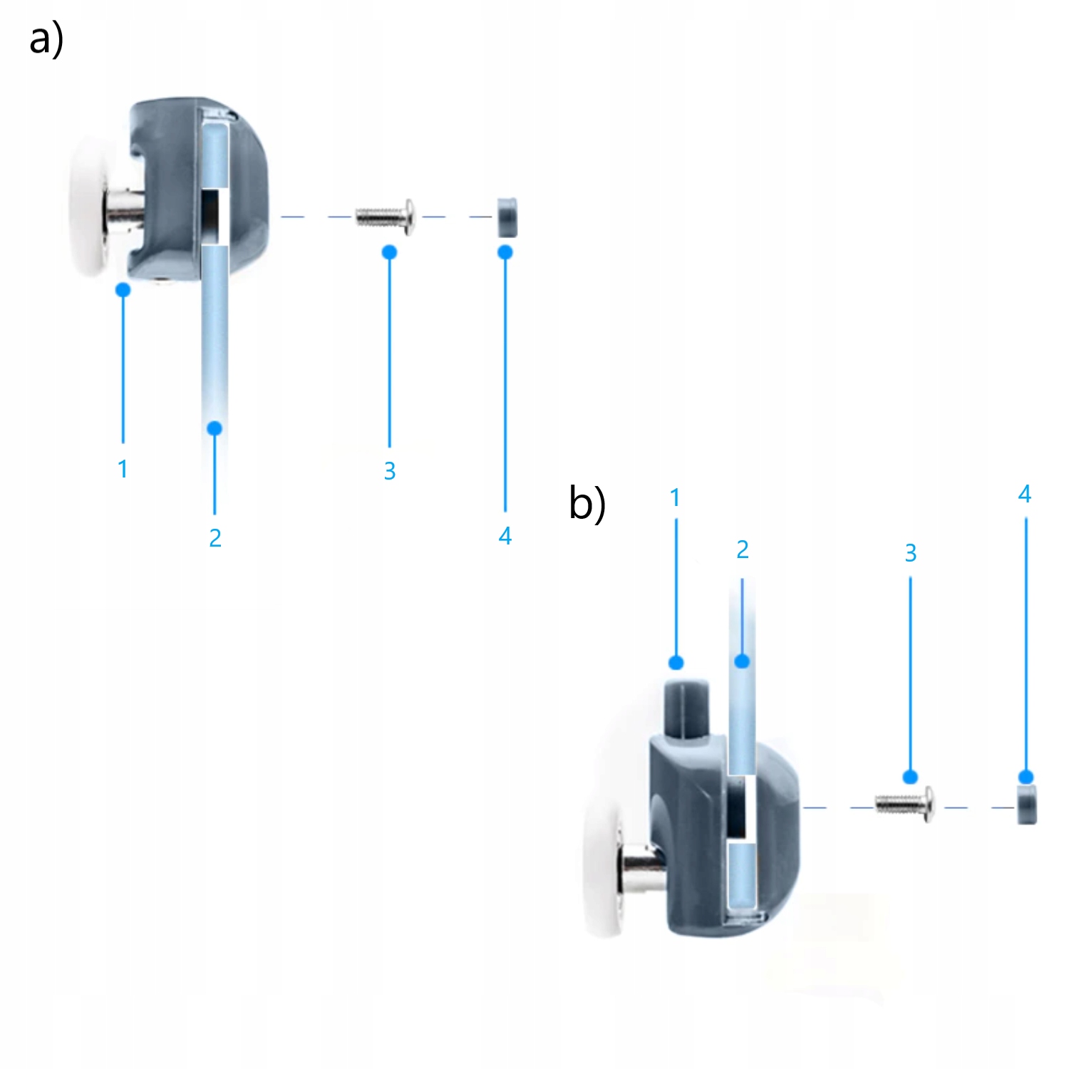 KOMPLET 8 ROLEK DO KABINY PRYSZNICOWEJ ROLKI KÓŁKA Marka Verk