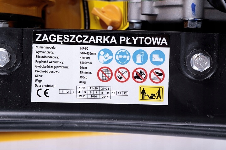 ZAGĘSZCZARKA PŁYTOWA UBIJAK 6,5KM MATA + KOŁA Kod producenta UBIJAK